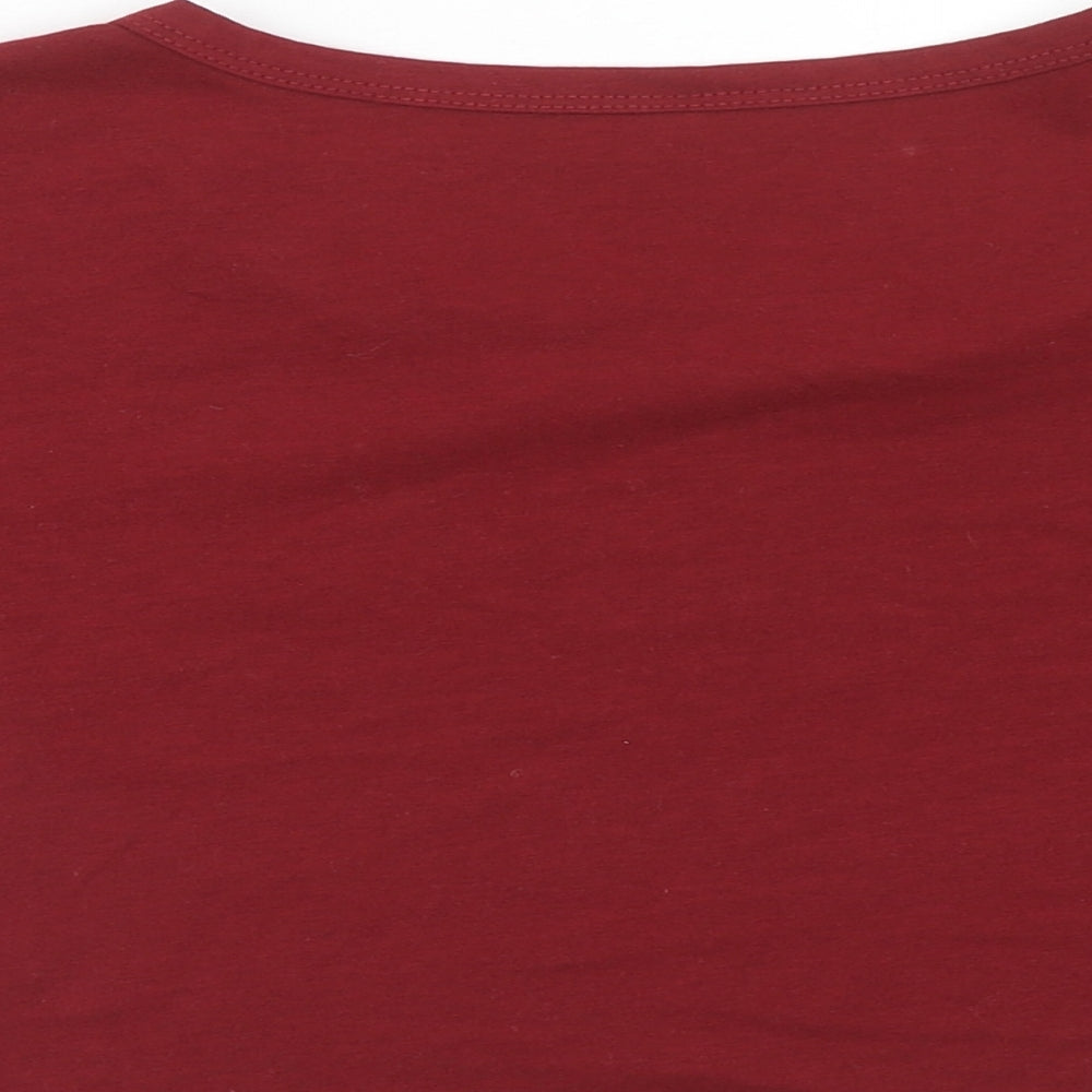 Womens UK Size S Preworn Red Basic T-Shirt