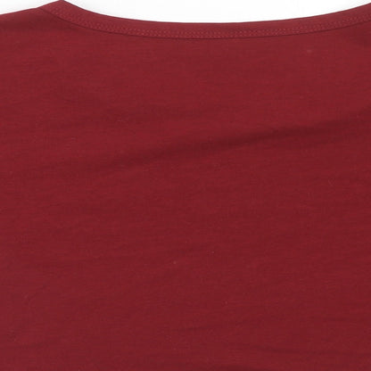 Womens UK Size S Preworn Red Basic T-Shirt