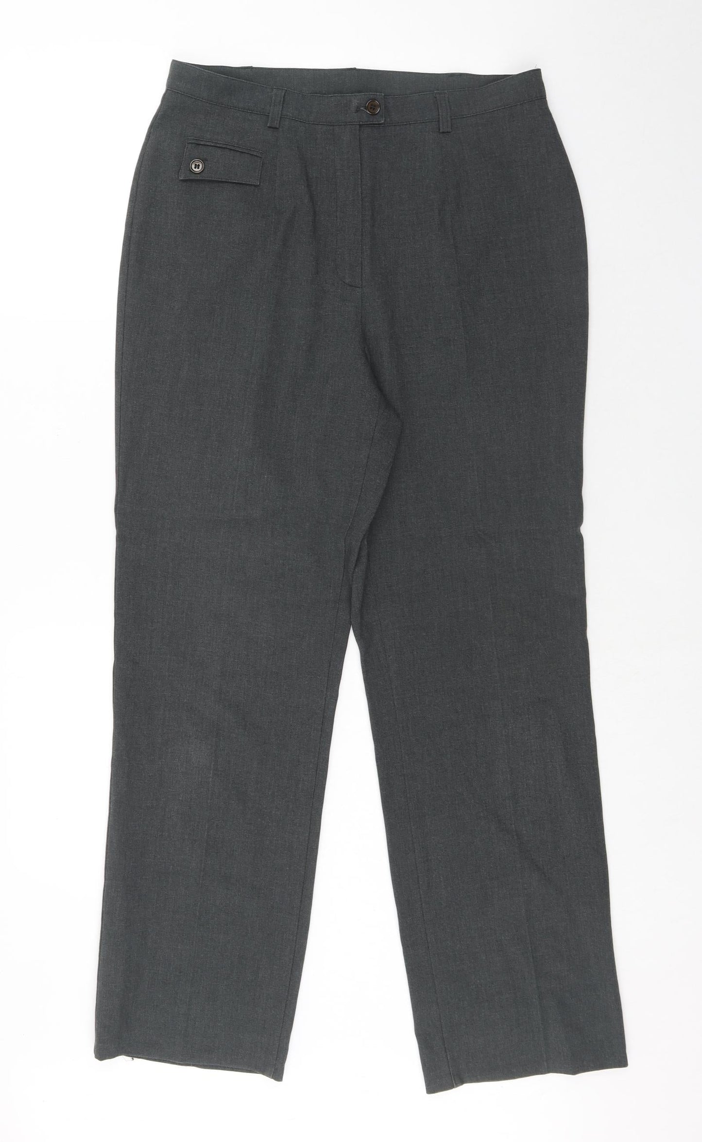 Womens UK Size 14 Marks and Spencer Regular Fit Dress Pants Grey Trousers