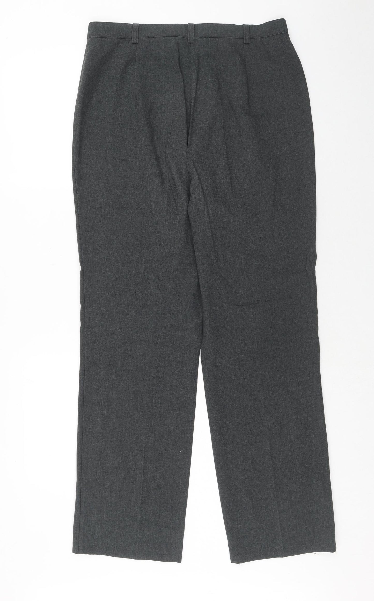 Womens UK Size 14 Marks and Spencer Regular Fit Dress Pants Grey Trousers