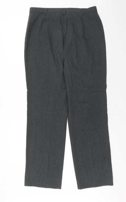 Womens UK Size 14 Marks and Spencer Regular Fit Dress Pants Grey Trousers