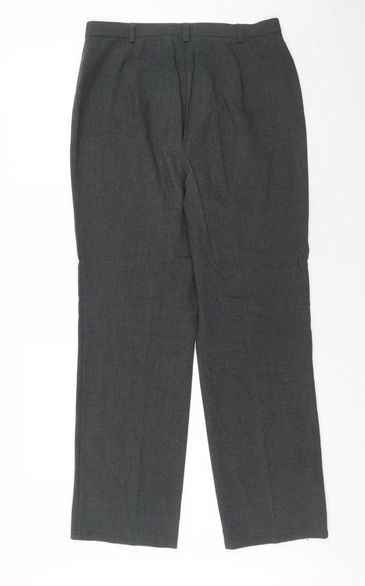 Womens UK Size 14 Marks and Spencer Regular Fit Dress Pants Grey Trousers