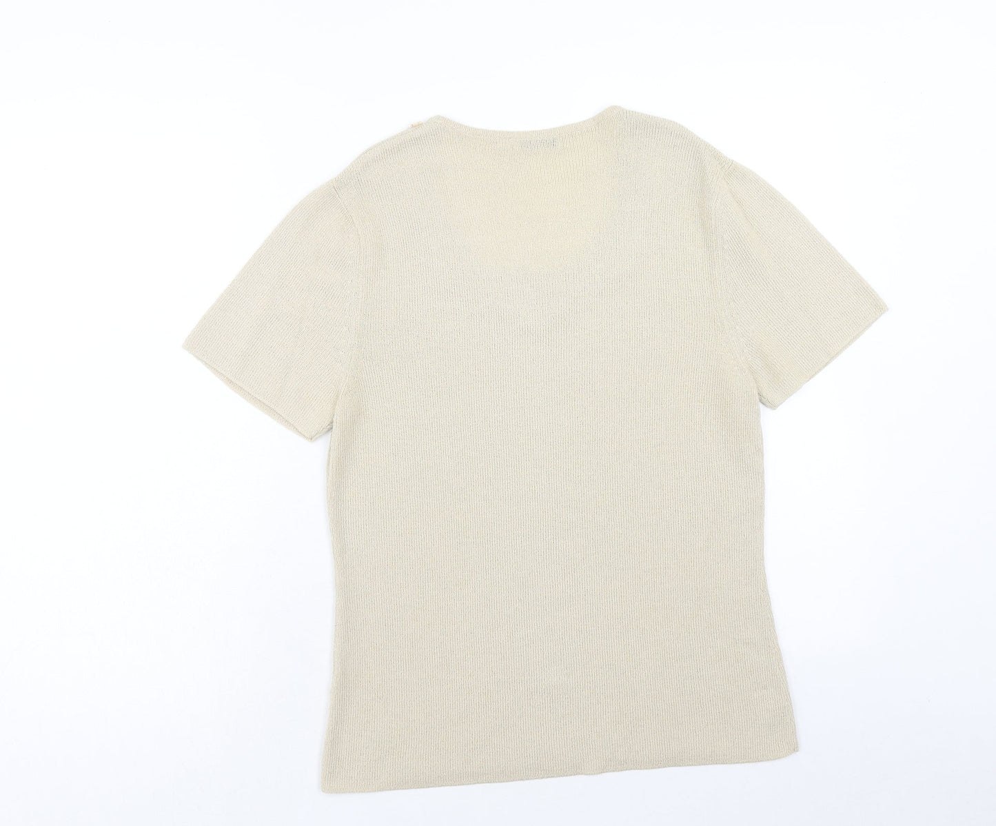 Bellini Womens Ivory Scoop Neck Acrylic Pullover Jumper Size 12