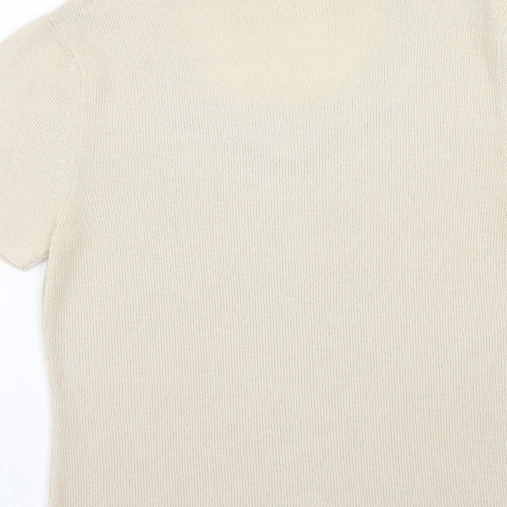 Bellini Womens Ivory Scoop Neck Acrylic Pullover Jumper Size 12