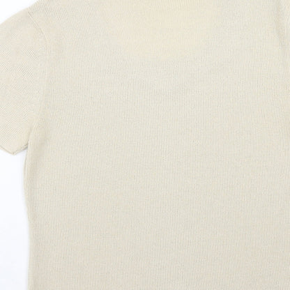 Bellini Womens Ivory Scoop Neck Acrylic Pullover Jumper Size 12
