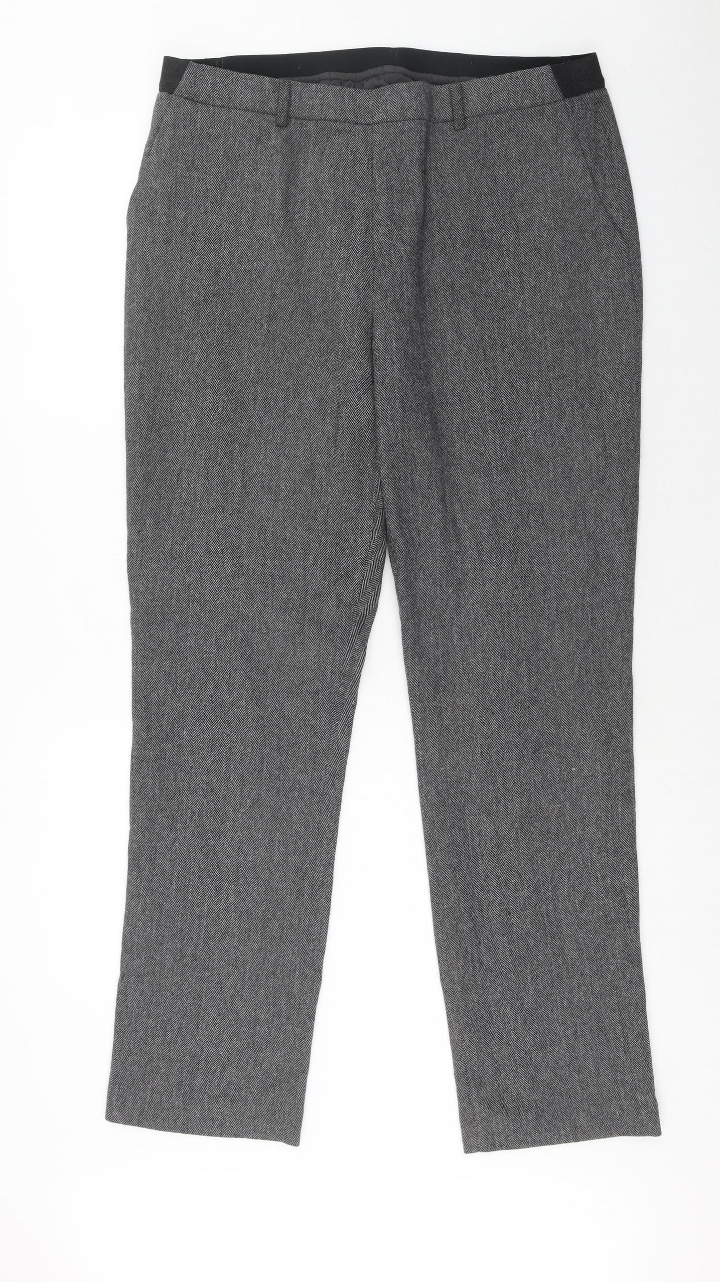 Womens UK Size 32 in Uniqlo Regular Fit Dress Pants Grey Trousers