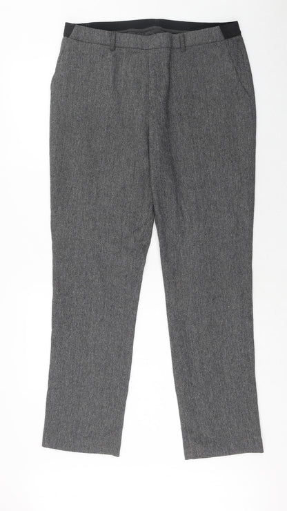 Womens UK Size 32 in Uniqlo Regular Fit Dress Pants Grey Trousers