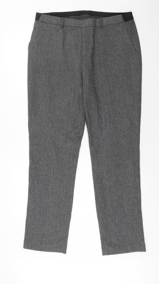 Womens UK Size 32 in Uniqlo Regular Fit Dress Pants Grey Trousers