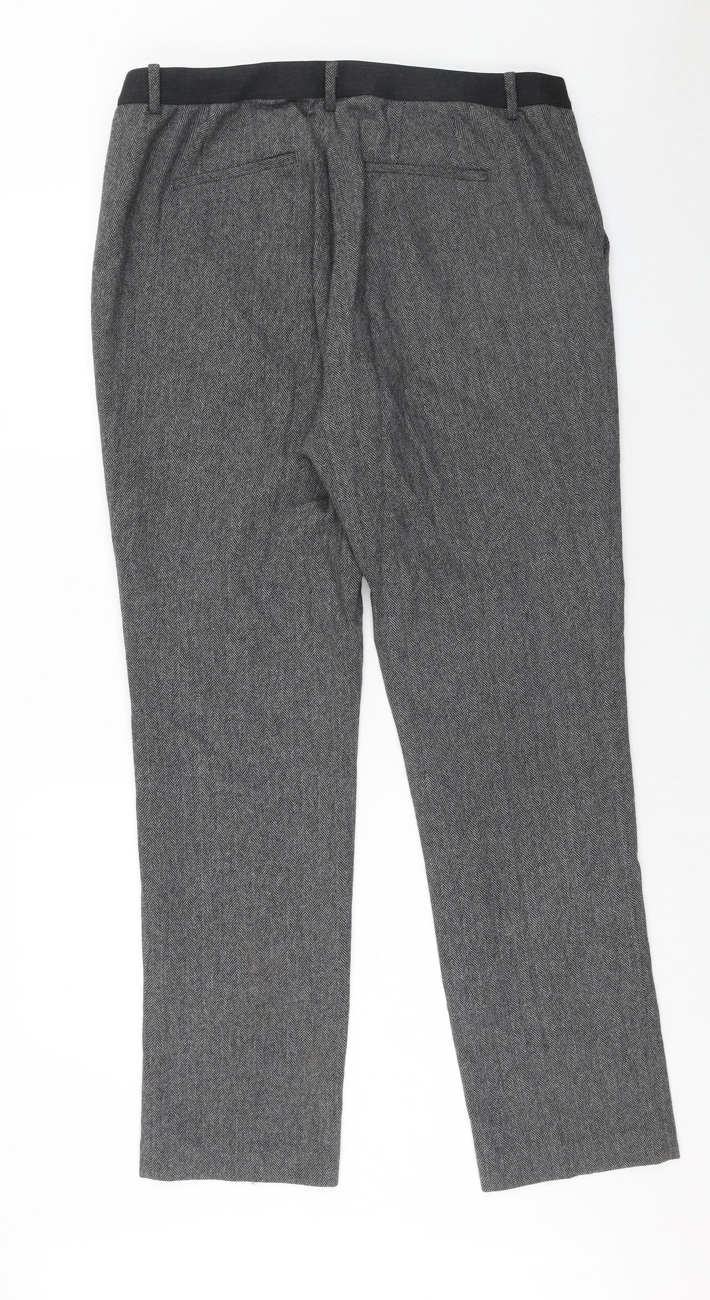 Womens UK Size 32 in Uniqlo Regular Fit Dress Pants Grey Trousers