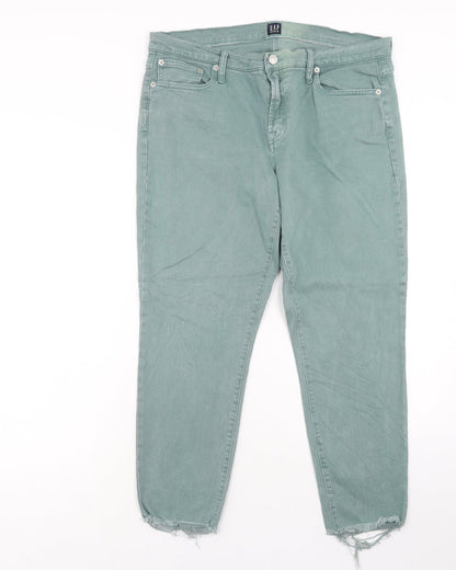 Womens UK Size 32 in Gap Regular Fit Straight Green Jeans