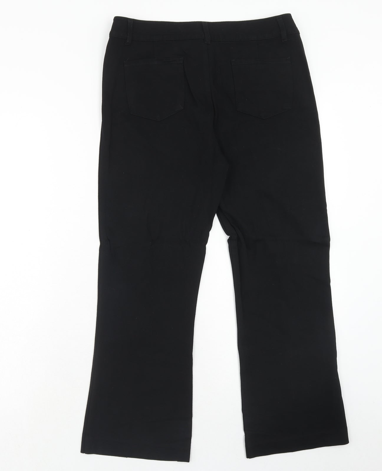 Laura Scott Womens Black Viscose Dress Pants Trousers Size 14 Regular Hook & Eye