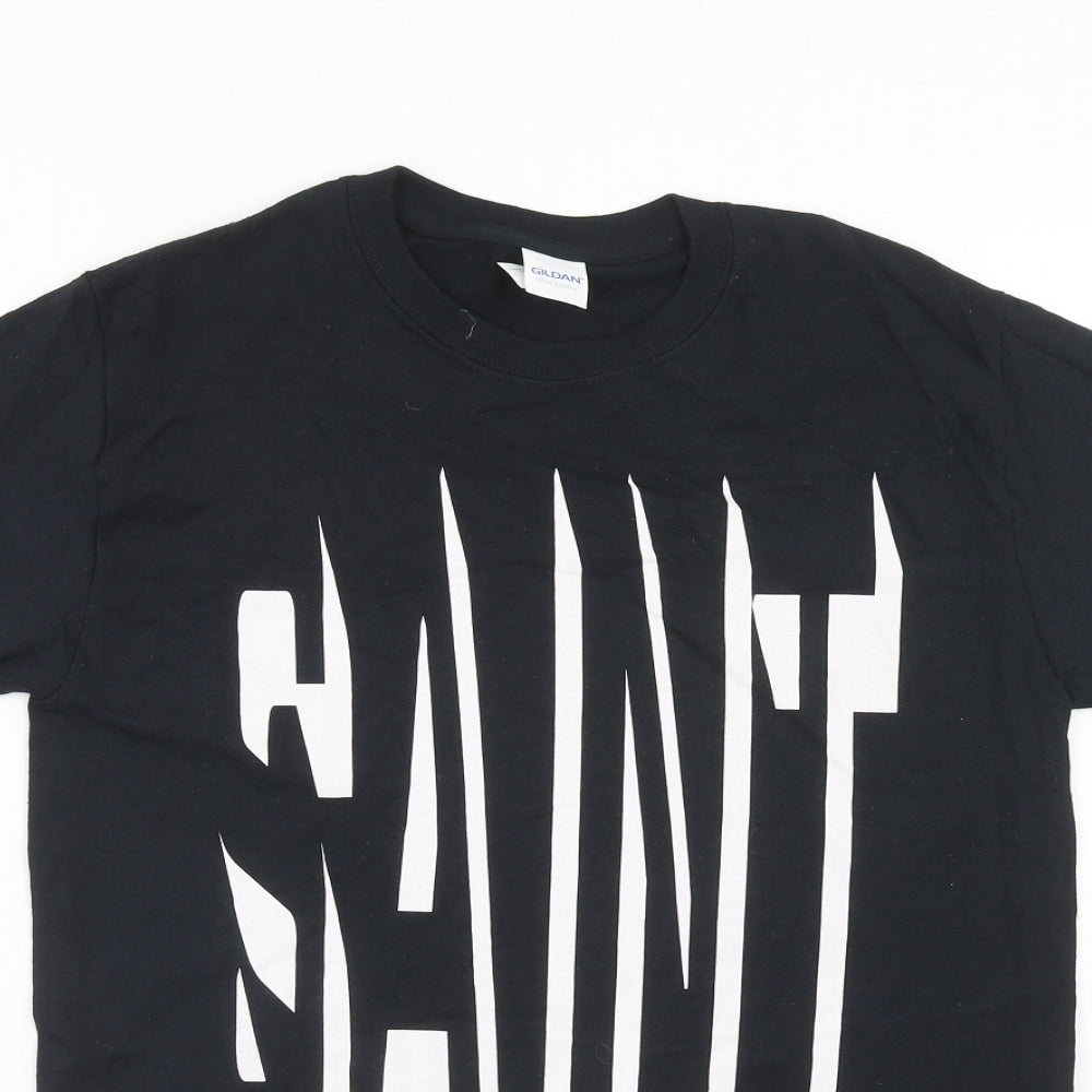 Mens UK Size S Gildan Black  T-Shirt