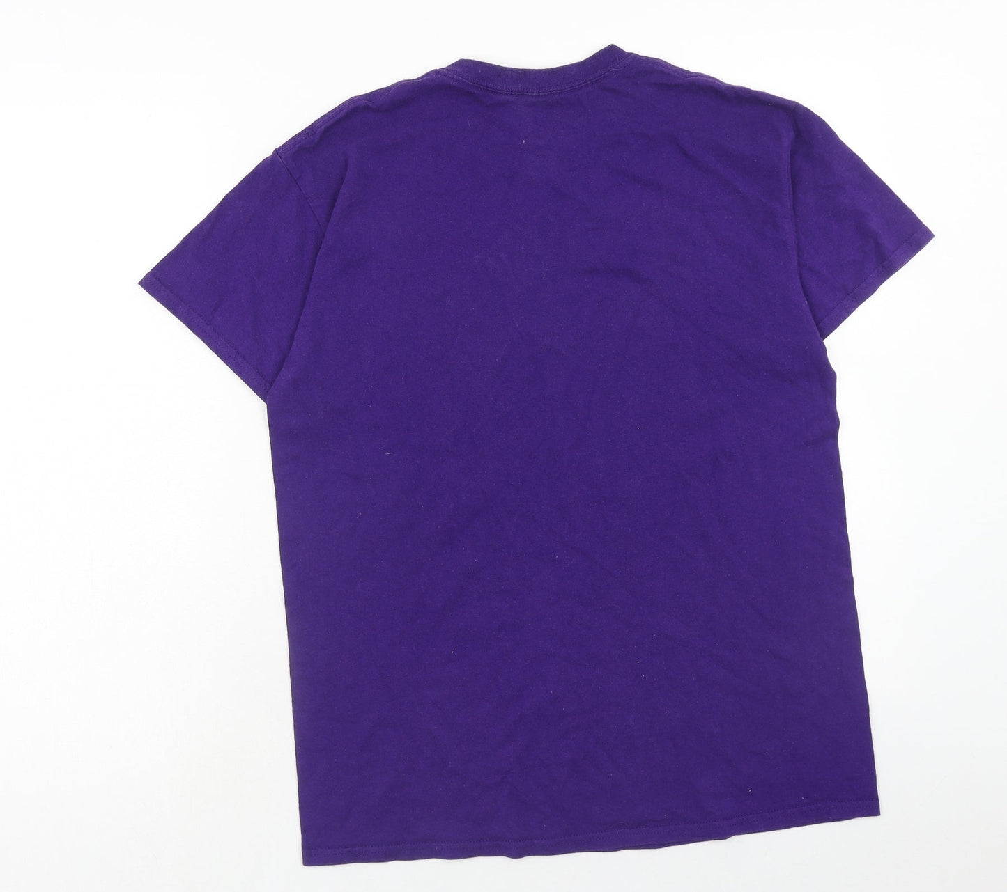 Womens UK Size M Gildan Purple Basic T-Shirt