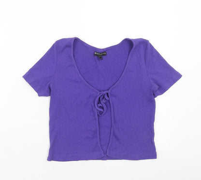 Womens UK Size XS Brave Soul Purple Basic Blouse