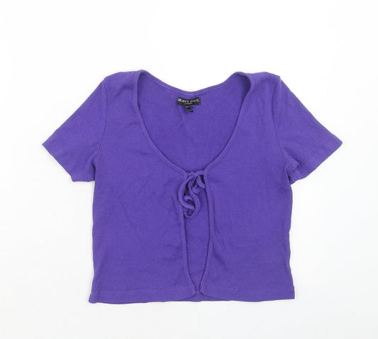 Womens UK Size XS Brave Soul Purple Basic Blouse