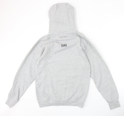 Just Hoods Womens Grey Cotton Pullover Hoodie Size S Pullover - Zak The Collie Dog