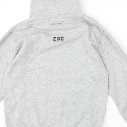 Just Hoods Womens Grey Cotton Pullover Hoodie Size S Pullover - Zak The Collie Dog