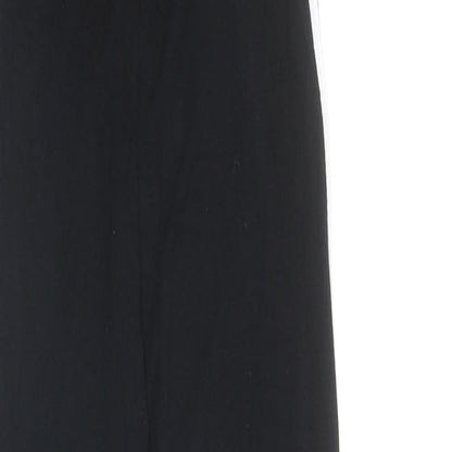 PRETTYLITTLETHING Womens Black Viscose Unitard One-Piece Size 6 Pullover - Side Stripe