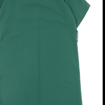 SheIn Womens Green Polyester Shirt Dress Size XS Collared Button