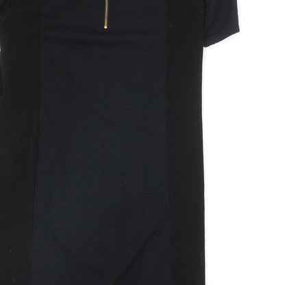Warehouse Womens Black Polyester A-Line Size 10 Round Neck Zip