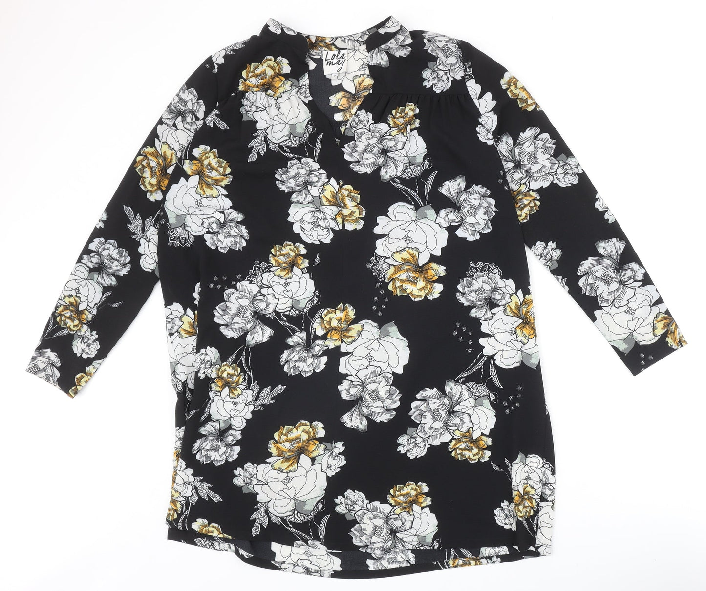 Womens UK Size 8 Lola May Black Basic Blouse
