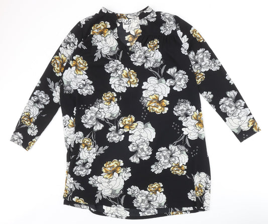 Womens UK Size 8 Lola May Black Basic Blouse