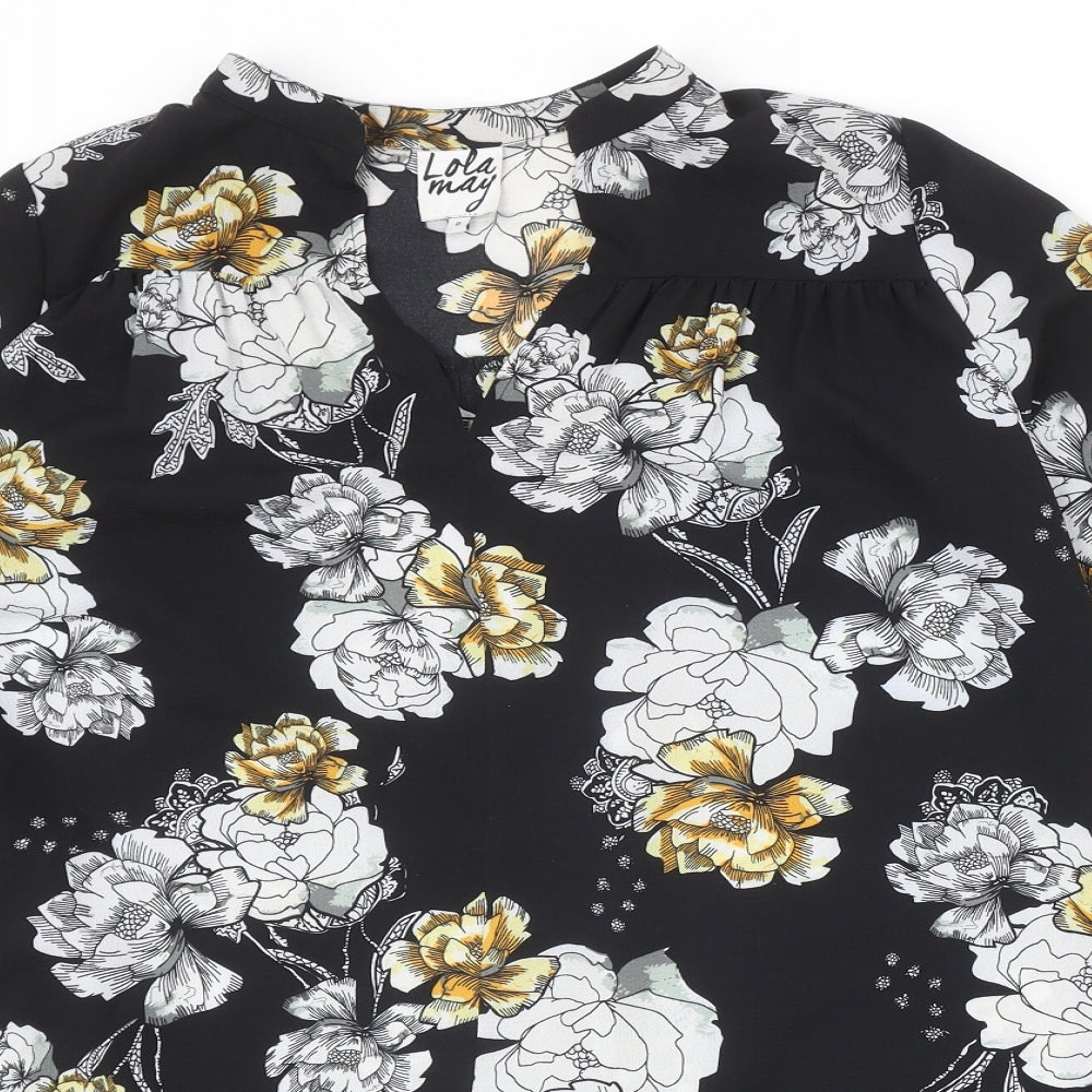 Womens UK Size 8 Lola May Black Basic Blouse