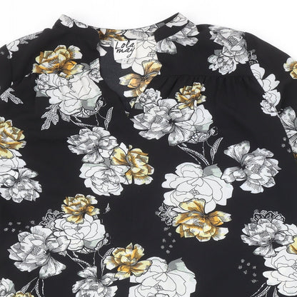 Womens UK Size 8 Lola May Black Basic Blouse