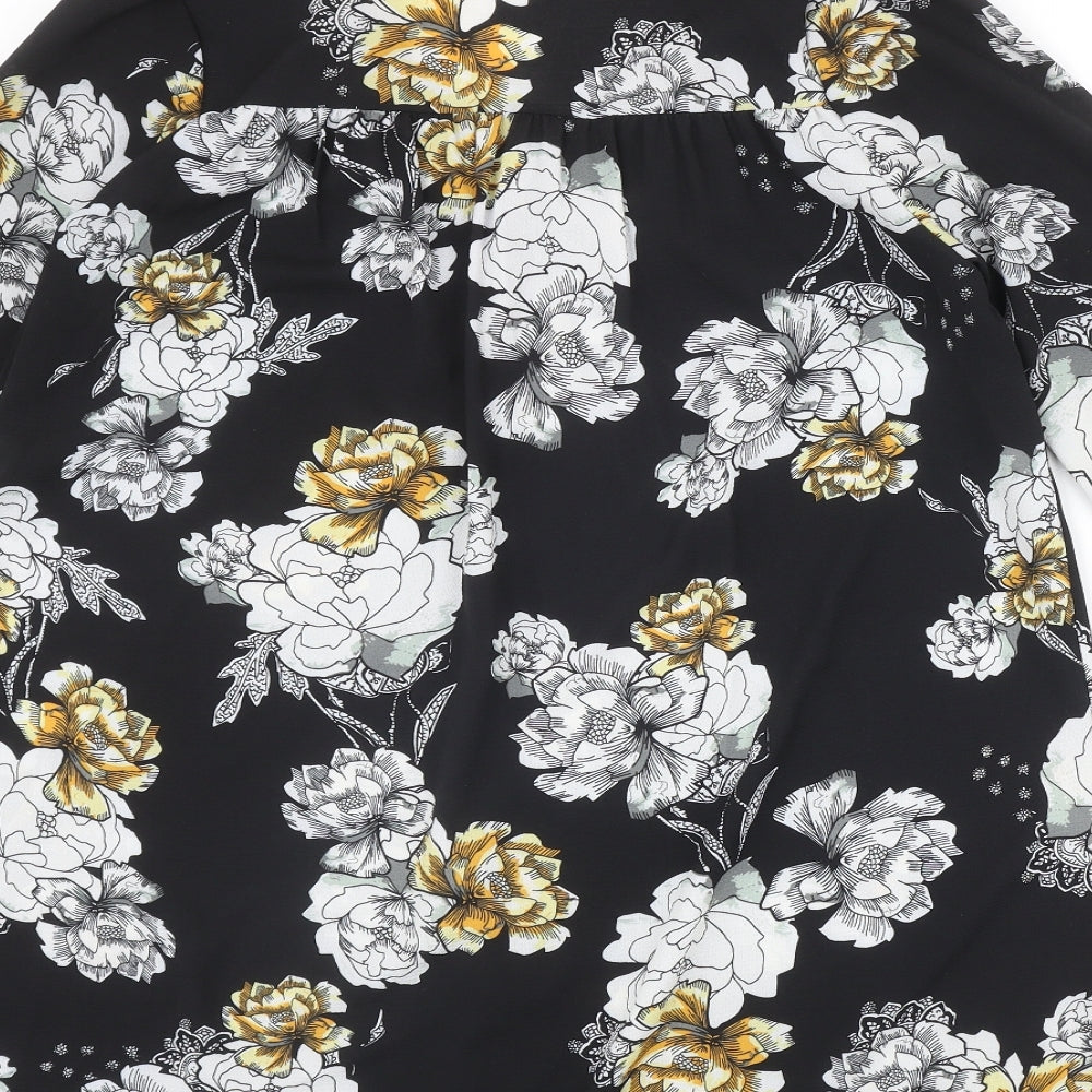 Womens UK Size 8 Lola May Black Basic Blouse