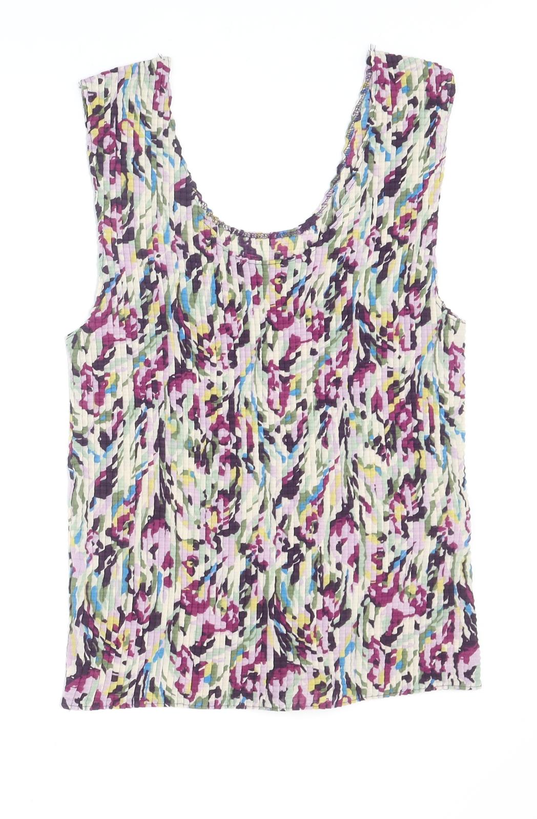 Womens UK Size L Nicola Multicoloured Basic Tank