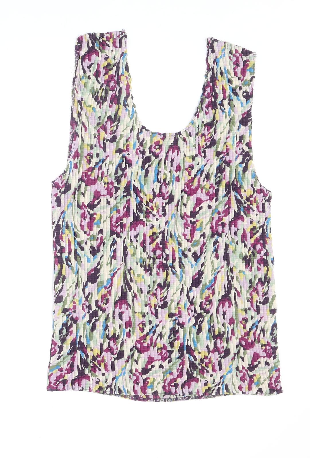 Womens UK Size L Nicola Multicoloured Basic Tank