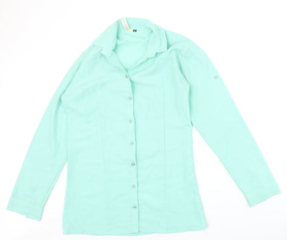 Womens UK Size L Dotti Green Basic Button-Up