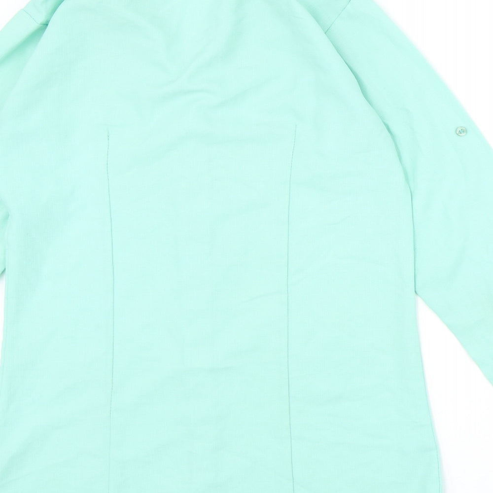 Womens UK Size L Dotti Green Basic Button-Up