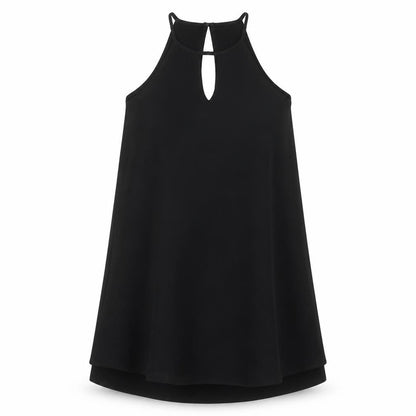 Only Womens Black Polyester Trapeze & Swing Size 10 Round Neck Button