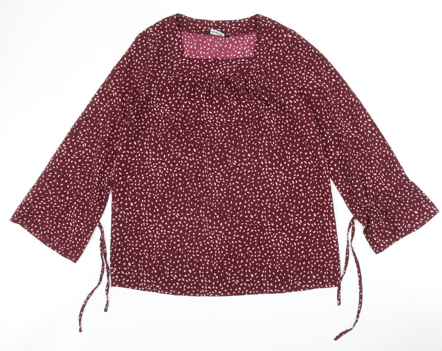 Womens UK Size 12 Kaleidoscope Red Basic Blouse