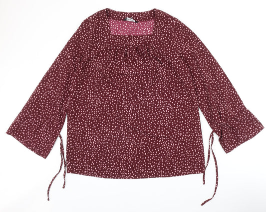Womens UK Size 12 Kaleidoscope Red Basic Blouse