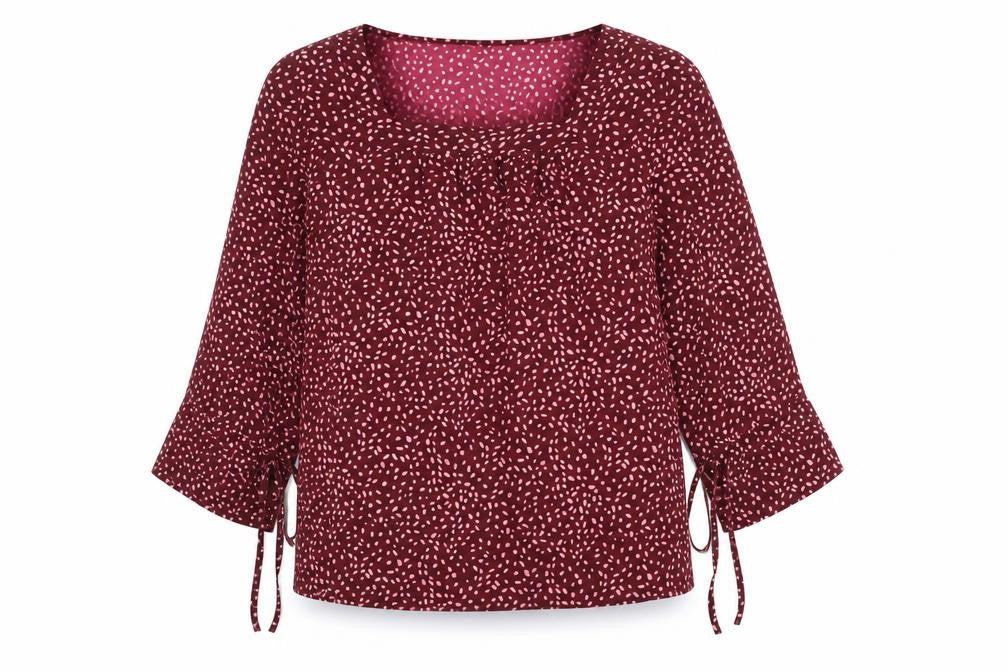 Womens UK Size 12 Kaleidoscope Red Basic Blouse