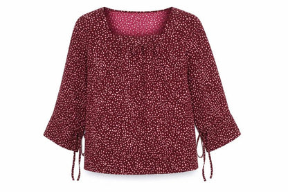 Womens UK Size 12 Kaleidoscope Red Basic Blouse