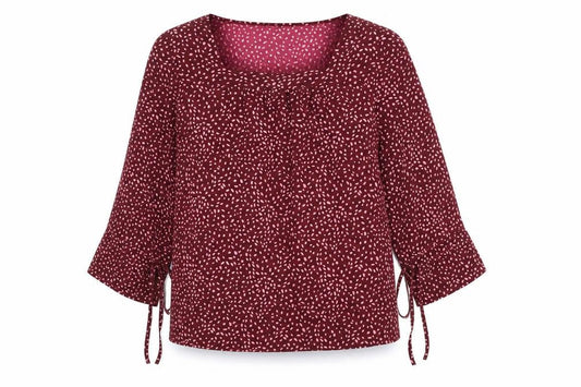 Womens UK Size 12 Kaleidoscope Red Basic Blouse