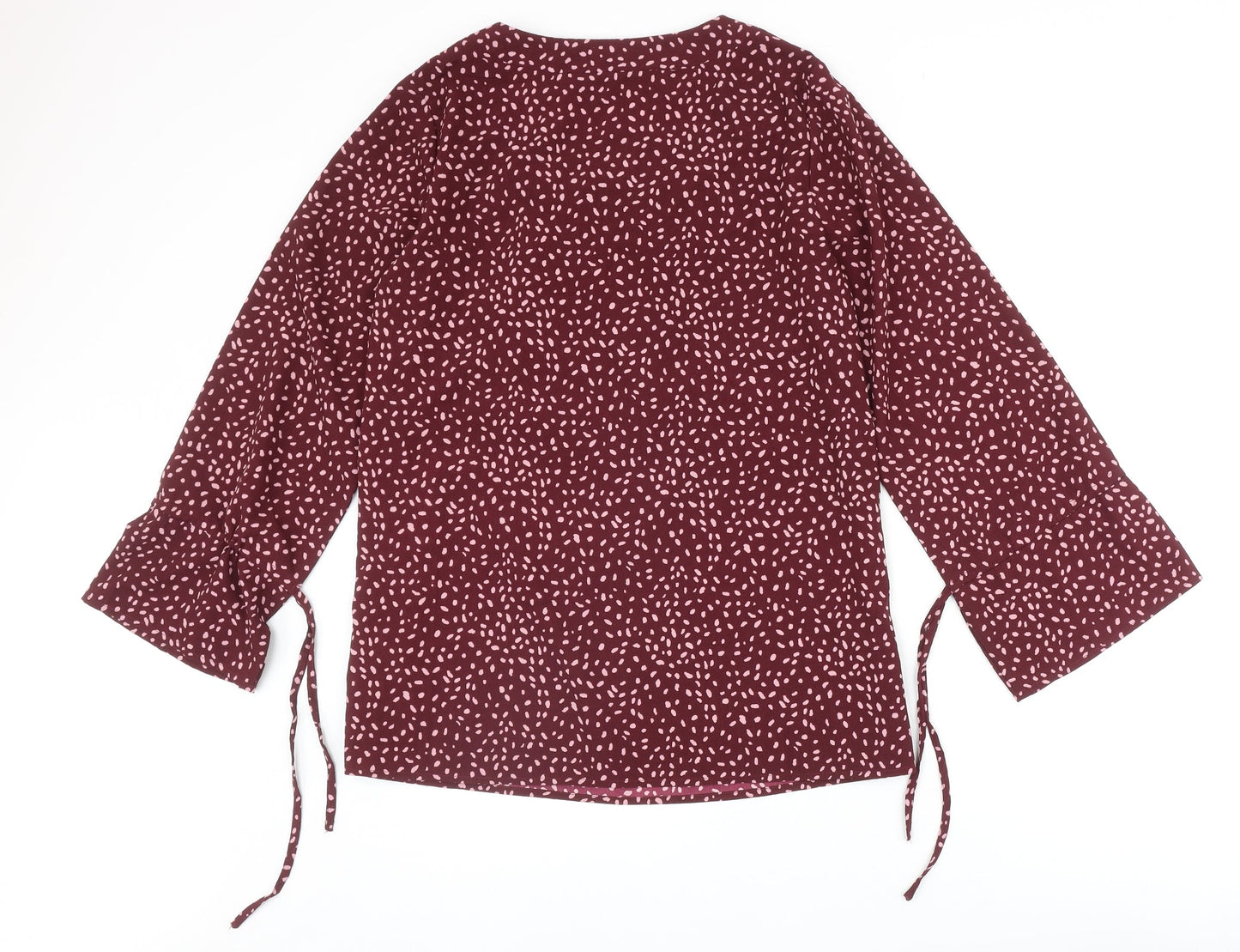 Womens UK Size 12 Kaleidoscope Red Basic Blouse