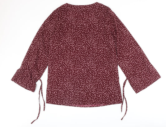 Womens UK Size 12 Kaleidoscope Red Basic Blouse