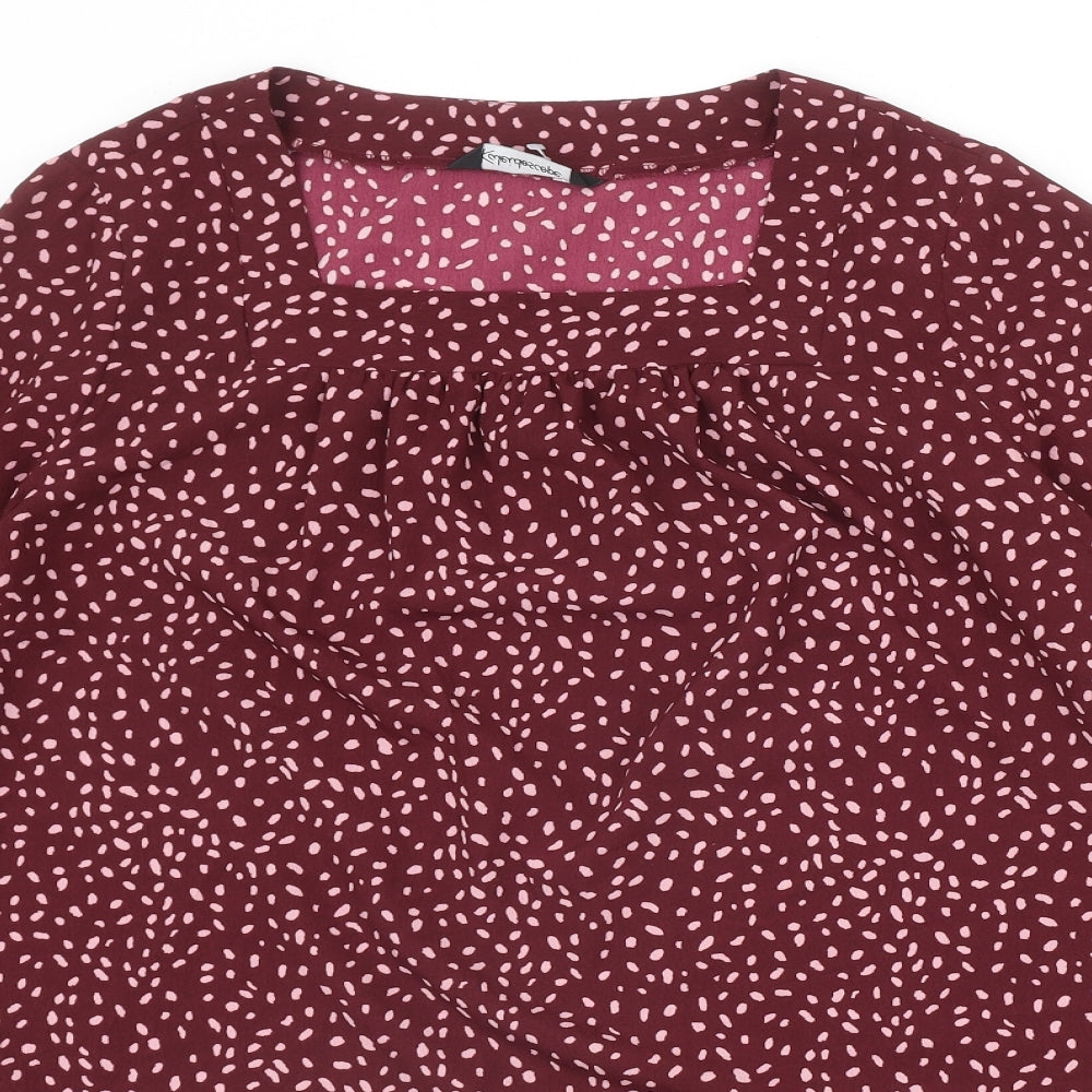 Womens UK Size 12 Kaleidoscope Red Basic Blouse