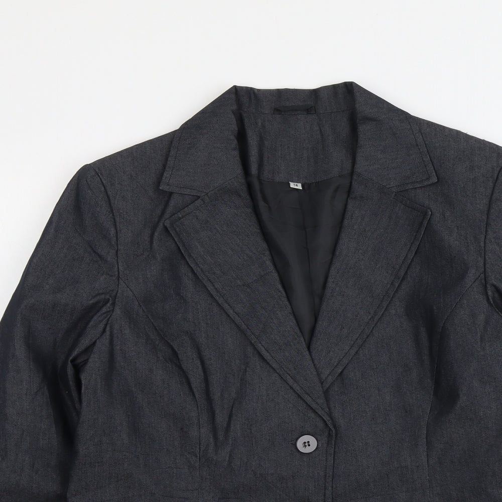 Womens UK Size 14 Preworn Regular Grey Blazer