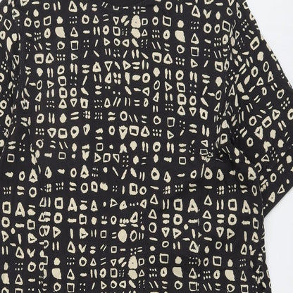 Monki Womens Black Geometric Cotton Shift Size S Round Neck Pullover