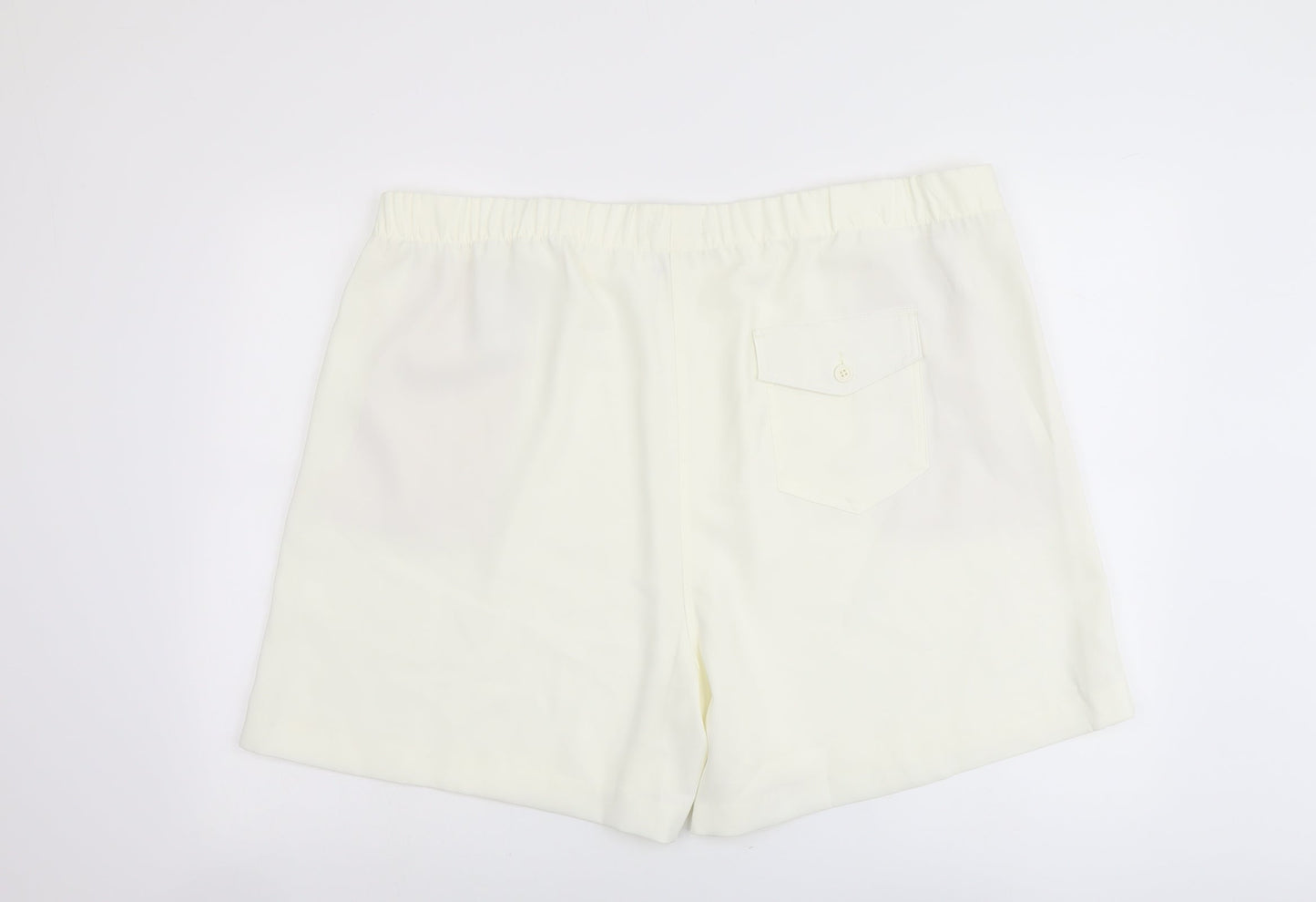 Marks and Spencer Womens Ivory Polyester Basic Shorts Size 24 L5 in Regular Pull On