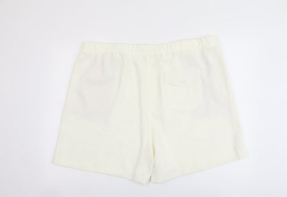 Marks and Spencer Womens Ivory Polyester Basic Shorts Size 24 L5 in Regular Pull On