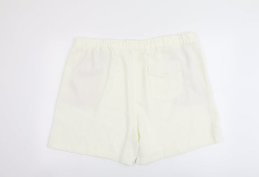 Marks and Spencer Womens Ivory Polyester Basic Shorts Size 24 L5 in Regular Pull On