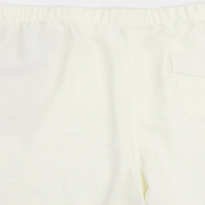 Marks and Spencer Womens Ivory Polyester Basic Shorts Size 24 L5 in Regular Pull On