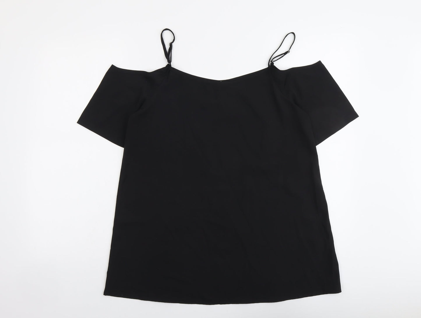 Womens UK Size 12 Be You Black Basic Blouse