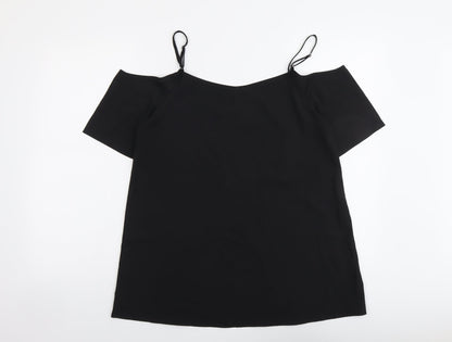 Womens UK Size 12 Be You Black Basic Blouse